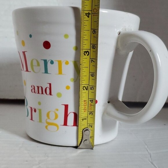 FIESTAWARE FIESTA CERAMIC WHITE TAPERED MUG CUP MERRY AND BRIGHT HOLIDAY 15 FLOZ - Picture 4 of 16